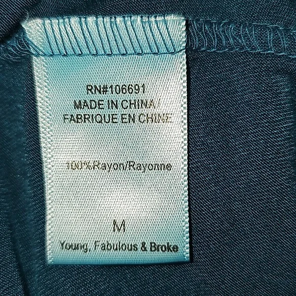 Young Fabulous & Broke Tie Dye Ombre Ruched long Sleeve Tunic Shirt Top - Picture 4 of 5